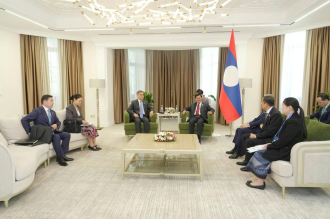 President Thongloun Sisoulith Meets SCO Secretary-General in Bishkek